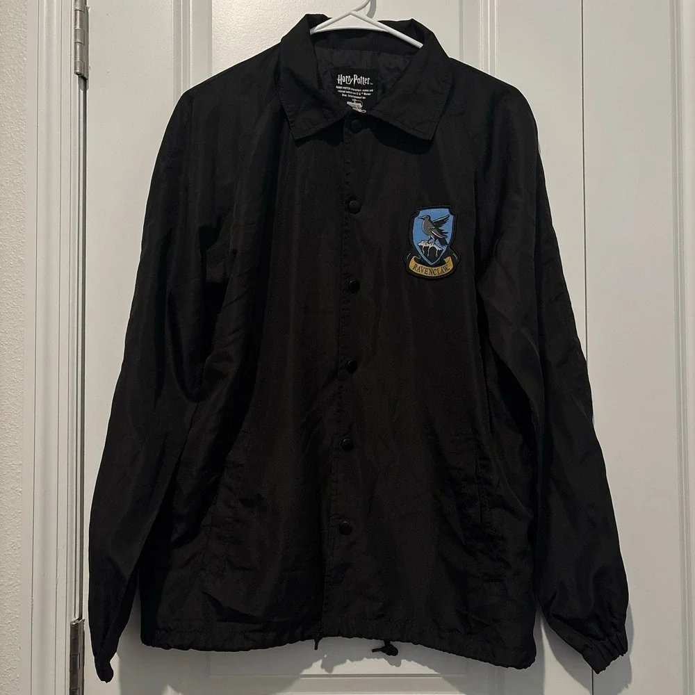 Harry Potter Windbreaker Jacket Size‎ Small Hogwarts Ravenclaw Black